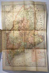 Rand McNally & Co.'s Indexed County and Railroad Pocket Map of Maine, 1903 - Picture 1 of 8
