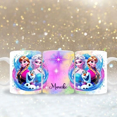 Tasse Elsa Eisprinzessin Frozen mit Name personalisierbar, Kaffeebecher Fantasy - Bild 1 von 4