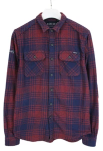 SUPERDRY Lumberjack Fit Heavy Flannel Shirt Men's MEDIUM Thick Button Up Plaid - Picture 1 of 11