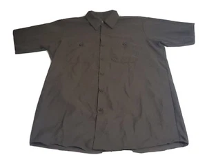 Red Kap Men's Short Sleeve Industrial Work Shirt, Brown, Size Medium  - Picture 1 of 4