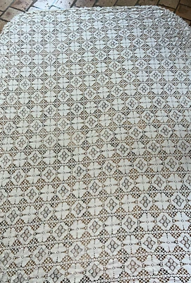 Superbe dessus de lit en Dralon filet mécanique - Photo 1/4