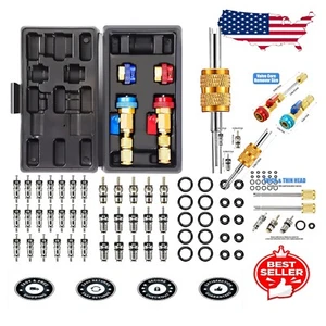 Efficient 35-Piece Air Conditioning Valve Core Tool Set with Seals and Removers - Picture 1 of 8