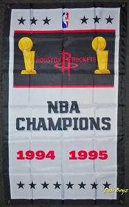 NEW - Houston Rockets NBA Championship Banner Flag Man Cave Basketball85cmx145cm - Picture 1 of 2