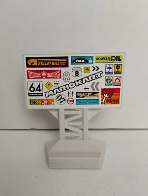 Mario Kart Hot Wheels Circuit Track Part Sign Curved Track Holder Replacement  - Image 1 of 3