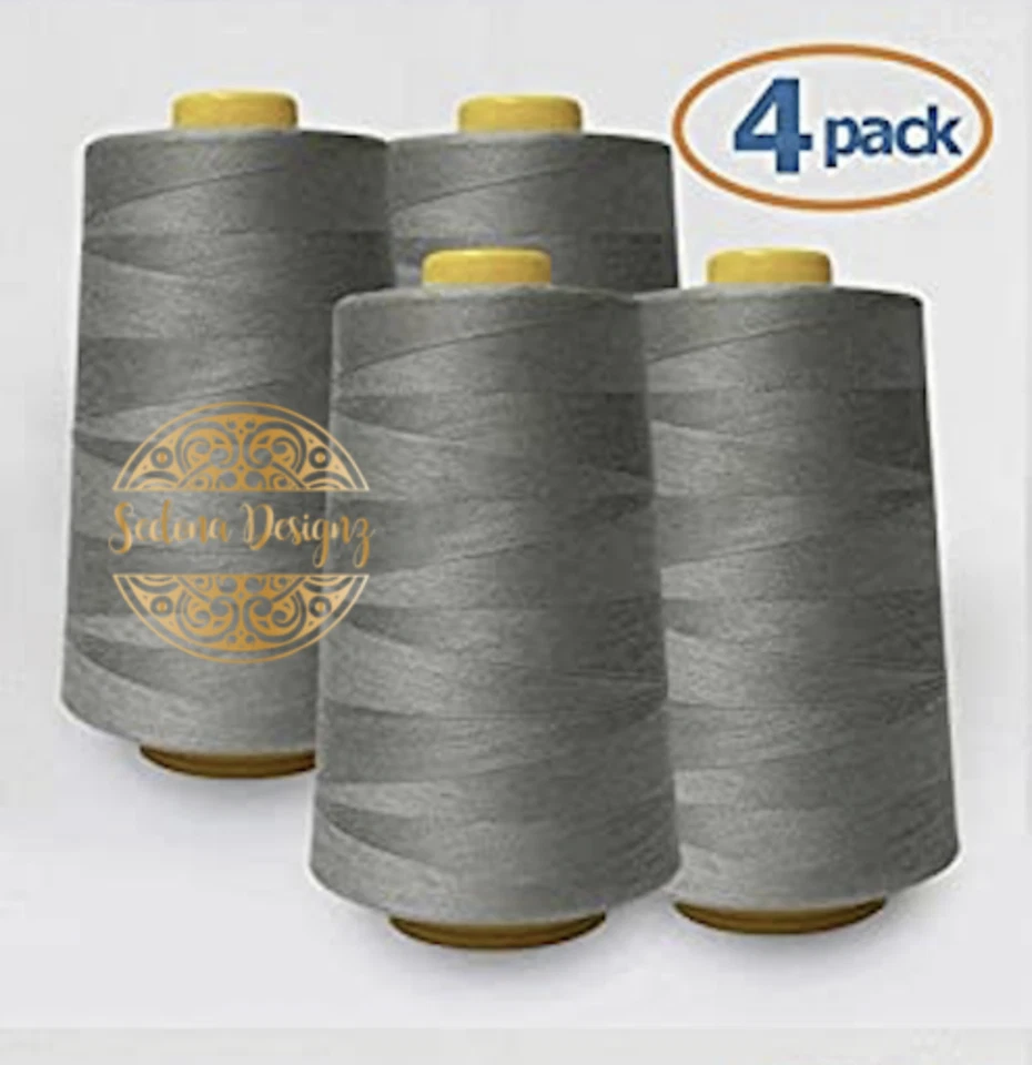 4 PACK of 6000 Yard each Spools Sewing Thread All Purpose 100% Polyester - Image 1 of 1
