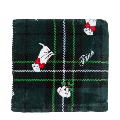 Manta Sherpa Victorias Secret ROSA Acogedora Verde Vellón Cachorro Perro Logo 2024 Foto 1 de 4