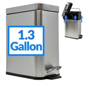 Reli. Kleiner Mülleimer mit Deckel, 5 Liter | Edelstahl (silber) - Bild 1 von 3