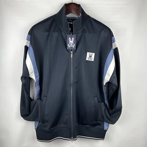 Psycho Bunny Men's Track Jacket Full Zip Up - Daniel - Navy Blue - L - Picture 1 of 12