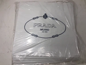 5 - Prada Shopping Bag Paper 16.5" L x 5.5" W x 15.75" H White/Navy Blue Large L - Picture 1 of 2
