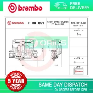 Fits Mercedes Vito 2014- 2.1 CDi D Brake Caliper Front Right Brembo - Picture 1 of 4