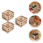  3 Pcs Miniature Candy Toy Wooden Frame Basket Dollhouse Crate Fruit Gift