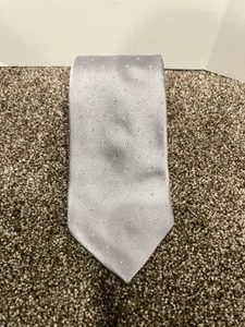 CROATA Croacia Corbata de Lujo Corbata Para Hombres Unisex TODA SEDA GRIS PLATA CON LUNARES BLANCOS - Imagen 1 de 5