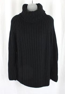 Suéter feminino Michael Kors preto lã merino manga longa gola alta médio - Imagem 1 de 4