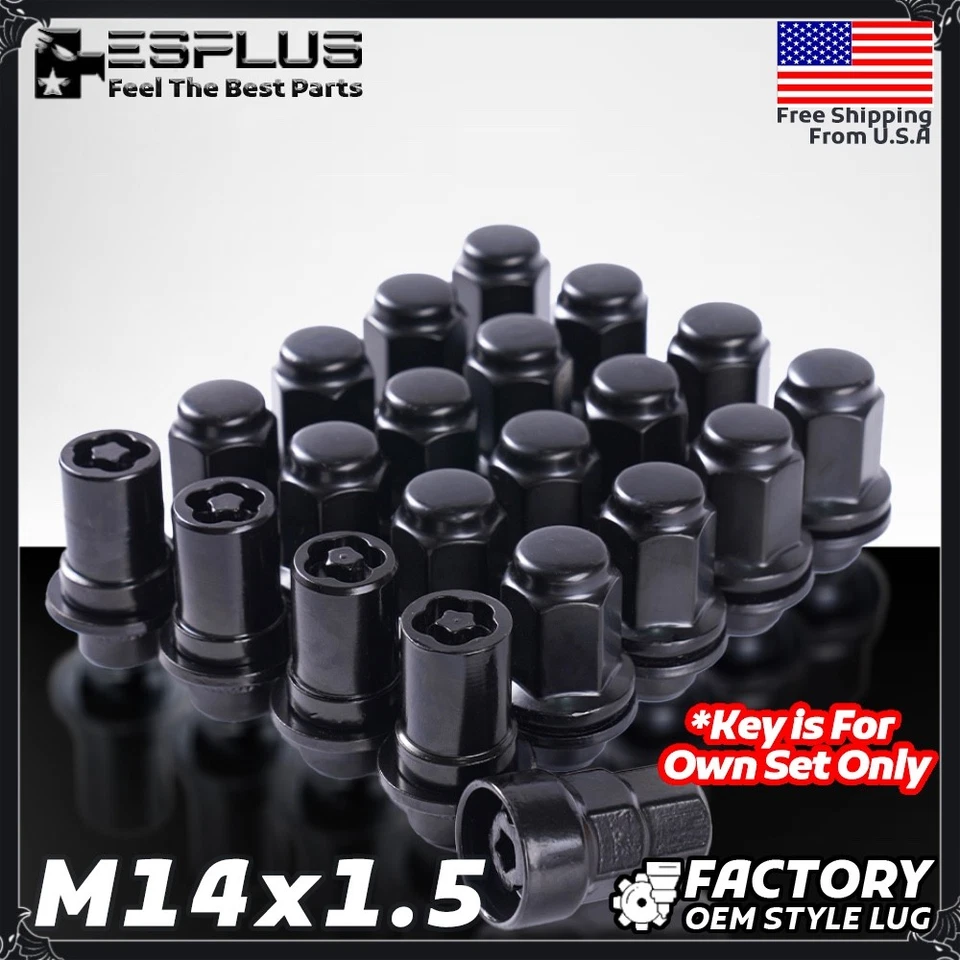 20pc Black 1.85" OEM Lugnuts Wheel Lock Combo Fit Land Rover Discovery Range - Image 1 of 4