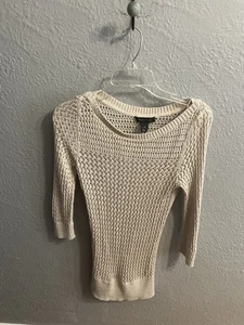 Suéter túnica beige metálico para mujer White House Black Market talla pequeña - Imagen 1 de 7