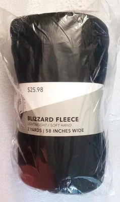 Blizzard Fleece Solid Black 2 Yd 58" Wide Roll Lightweight Fleece - Image 1 of 3