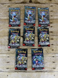 8 Pokemon Trading Card Game Stellar Crown Booster Packs - Scarlet & Violet - Picture 1 of 8
