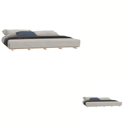 Bed Frame Bedroom Furniture Bed Base 183x203 cm King Size Solid Wood Pine vidaXL - image 1 of 2