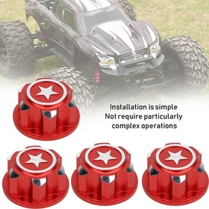 4-teiliges 17 mm Sechskant-Radmuttern-Set Aluminiumlegierung passend für X Maxx Summit Traxxas RC Auto - Bild 1 von 11
