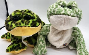 GANZ Webkinz Plush Toy SPOTTED FROG & Bullfrog Set - Picture 1 of 10