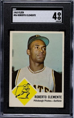 1963 Fleer #56 Pittsburgh Pirates Roberto Clemente SGC 4 Graded Vintage Card - Image 1 of 2