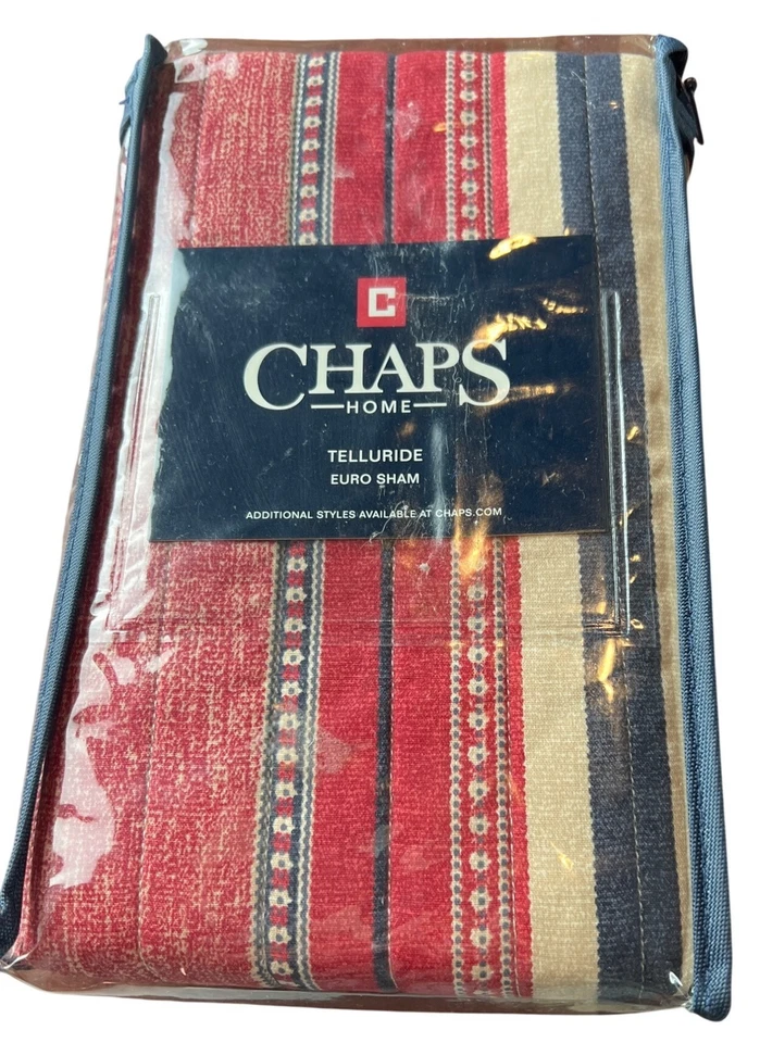 Chaps Home Telluride Euro Sham Red 26" X 26" Southwestern Decorative Bedding - Image 1 of 2