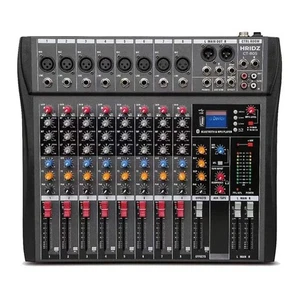 Hridz 8 Channels Bluetooth Mixer DJ Karaoke Live Studio Audio Mixer USB Console - Picture 1 of 12
