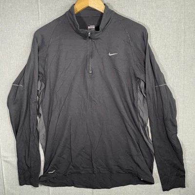 Nike Fit Dri-FIT 1/4 Zip Pullover Shirt Black Large Mens Long Sleeve Running Top - Image 1 of 4