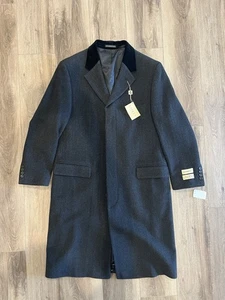 Lauren Ralph Lauren Chesterfield Overcoat Herringbone Cashmere & Wool - 40 Short - Picture 1 of 7