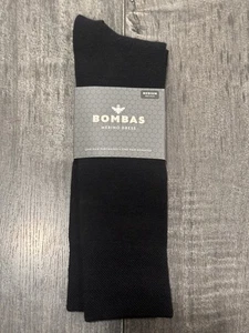 Bombas Merino Dress Men’s Socks Black Medium 1 Pair - Picture 1 of 3