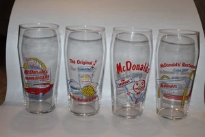 McDonalds Collectors Glasses Retro 50's Style Set Of 4 Libbey Glasses 1995 - Picture 1 of 7