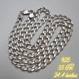 Vintage feine Halskette Geschenk Panzerkette Unikat massiv 925 Sterling Silber Herren 35 gr - Bild 1 von 10