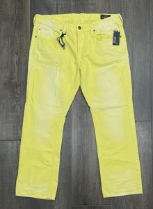 Jeans basic Buffalo David Bitton Evan giallo nido d’ape sbiadito uomo 38x30 nuovo con etichette nuovo - Foto 1 di 15