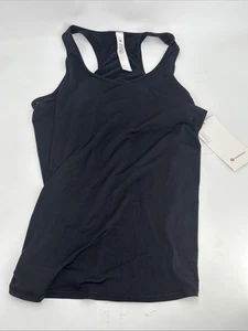 Top sportivo Lululemon Essential Tank plissettato racerback nero taglia 8 - Foto 1 di 4