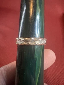 Vintage Sterling Silver Handmade Stamped Design Wedding Ring Size Men's 10 - Picture 1 of 10