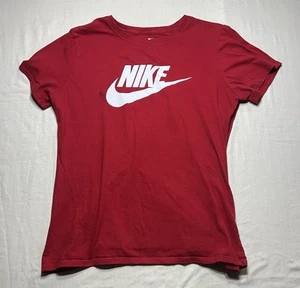 The Nike Tee Nike Girl's Short Sleeve Red Graphic Crew Neck Tee Size M - Picture 1 of 8