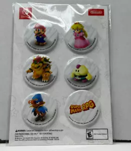 Super Mario RPG Button Set Nintendo Switch GameStop Pre-Order Exclusive Bonus - Picture 1 of 2
