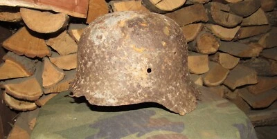 Originale-autentico WW2 WWII reliquia elmetto tedesco Wehrmacht mfr timbro 3572 #177 - Immagine 1 di 4