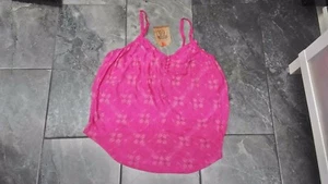 NWT ROUTE 66 WOMENS TWILL STRAP TANK KNIT HOT PINK NAVY L XL - Picture 1 of 6