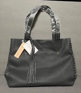 Jen & Co. Vegan Leather Large Black Macy Tassel Tote Bag in a bag new with tags - Bild 1 von 19