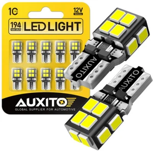 T10 168 18/24SMD Globe Light Bulb Wedge Tail Plate Parker Interior Dash White - Picture 1 of 168