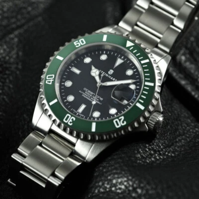 Steinhart Ocean One 39mm GREEN Ceramic  Swiss Auto Men's Diver Watch 103-1044 - Image 1 of 4