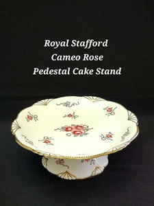 Royal Stafford CAMEO ROSE Footed Cake Stand England Bone China - Picture 1 of 8