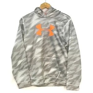 Under Armour Hoodie Sweatshirt Youth XL Gray/White Pull-Over   [C7] - Picture 1 of 4