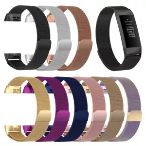 Pulsera de bucle magnético con correa de malla de acero inoxidable para Fitbit Charge 4 3 - Imagen 1 de 39