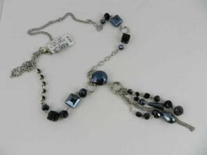 Inc Blue Crystal Tassel Necklace - 24 inch chain - Tassel Hangs 9 inches - New - Picture 1 of 1