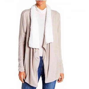 Susina Woman’s 1X Heather Gray Cozy Draped Cardigan Sweater MSRP $88 - Picture 1 of 2