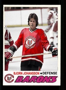 Custom made opc-style 1977-78 Cleveland Barons Bjorn Johansson hockey card