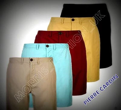 NUEVO Vestido para Hombre Pierre Cardin Bloque Color Algodón Chino Bajas Cortas Talla S-XXL Foto 1 de 4