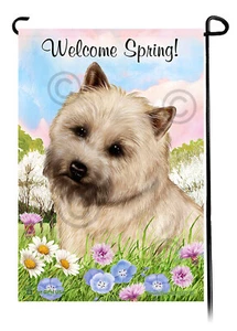 Welcome Spring Garden Flag - Wheaten Cairn Terrier - Picture 1 of 1